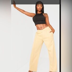 Pretty Little Thing Size 12 Sweat Pants Elasticated V Waist Camel